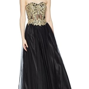 Blondie Nites Strapless Corset Back Ballgown Sz 3